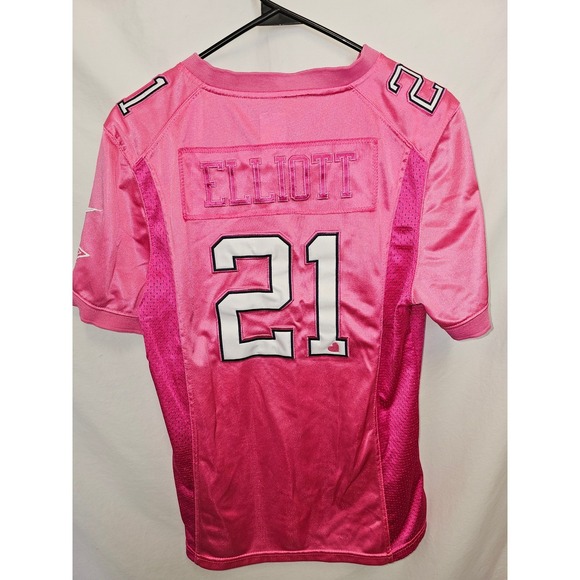 Dallas Cowboys Jersey Pink Ezekiel Elliott #21 NFL Nike Womens LG - Picture 2 of 5